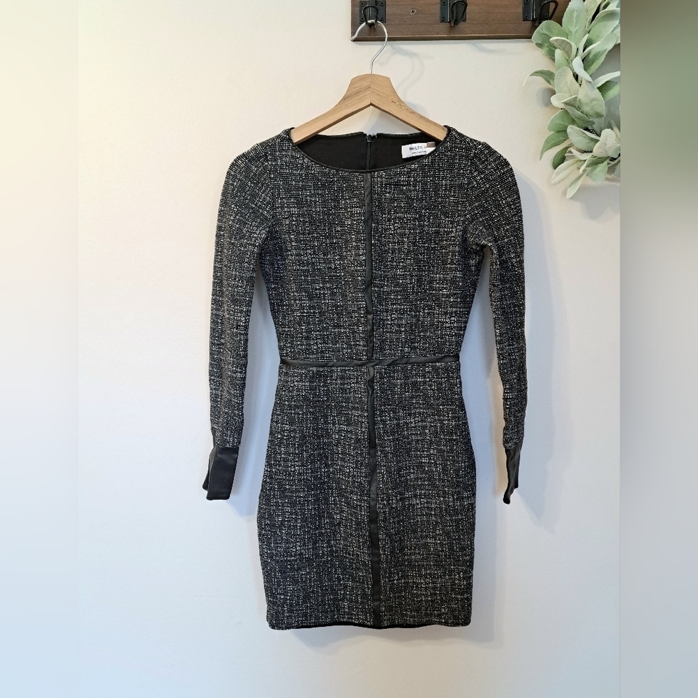 Bailey 44 Grey & Black Faux Leather Trim Size XS